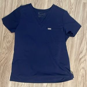 Figs Catarina One Pocket Navy Scrub Top